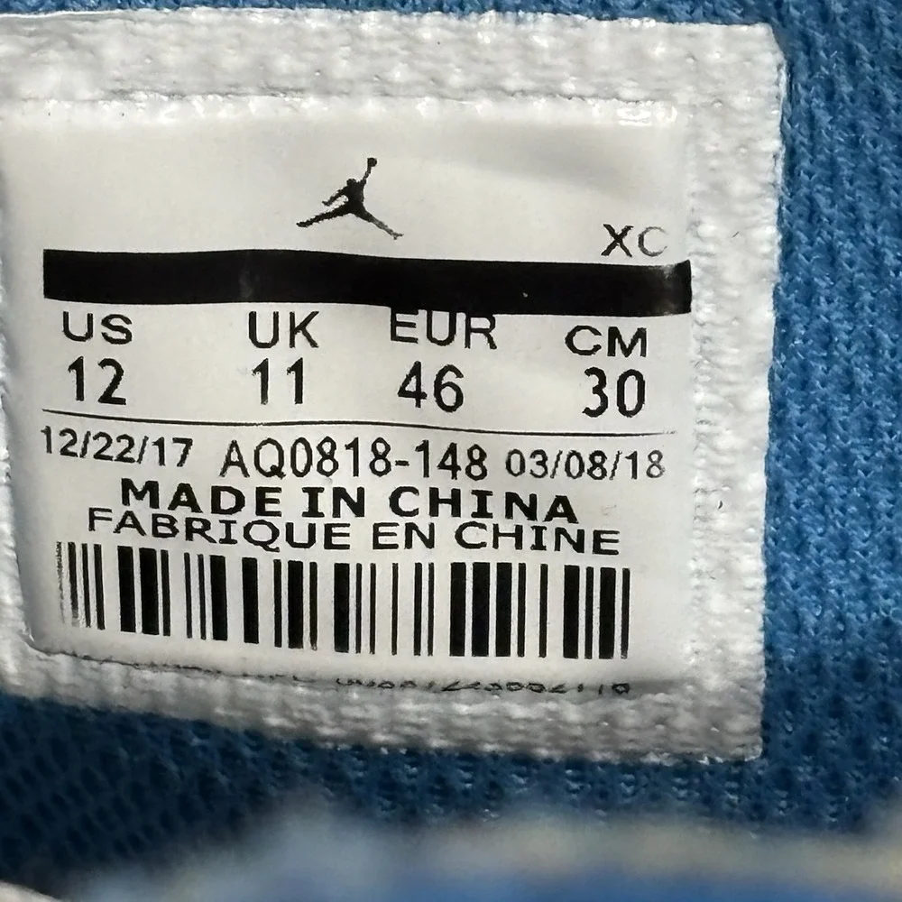 Jordan 1 Retro High Off-White University Blue - Size 12